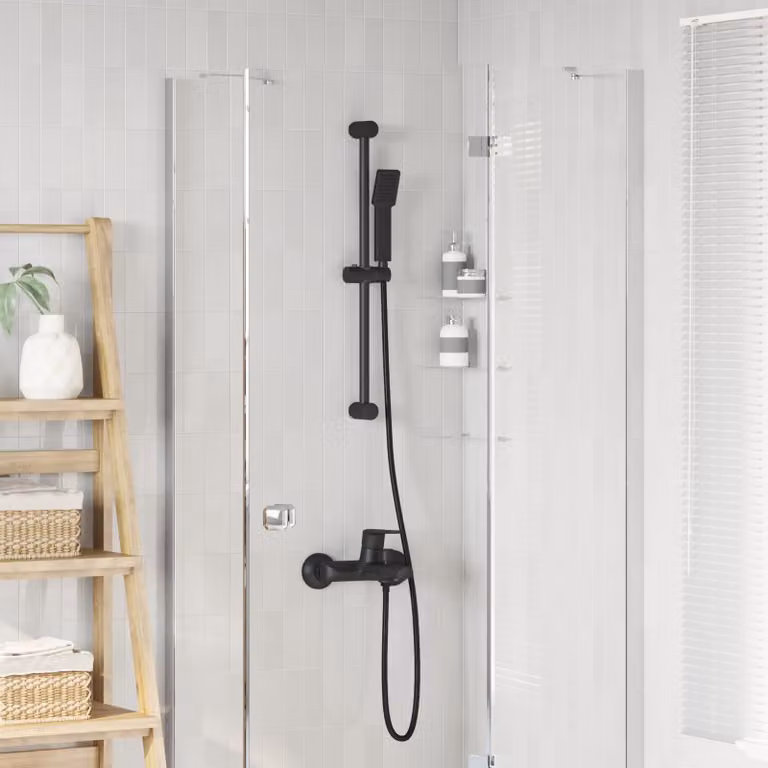 Set di Sistema Doccia vidaXL in Acciaio Inox Nero 70 cm