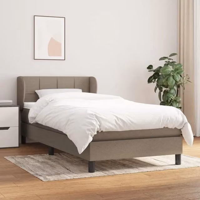 Giroletto a Molle con Materasso-Struttura Letto Tortora 80x200 cm inTessuto 344440