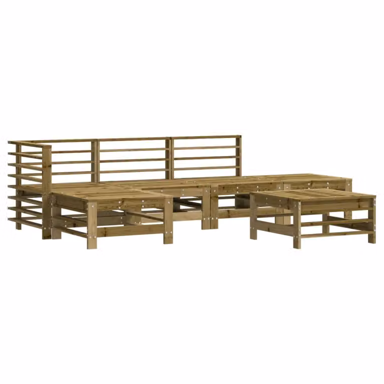 Set Salotto da Giardino 6 pz in Legno Impregnato di Pino