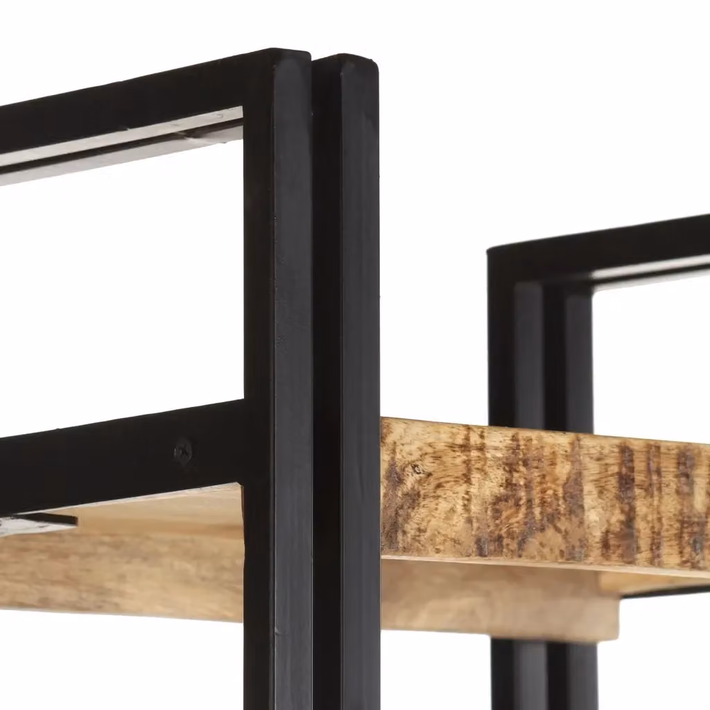 Libreria Industrial con 5 Ripiani in Legno di Mango e Metallo Marrone vidaXL L/P/H: 40 x 30 x 180 cm – 2