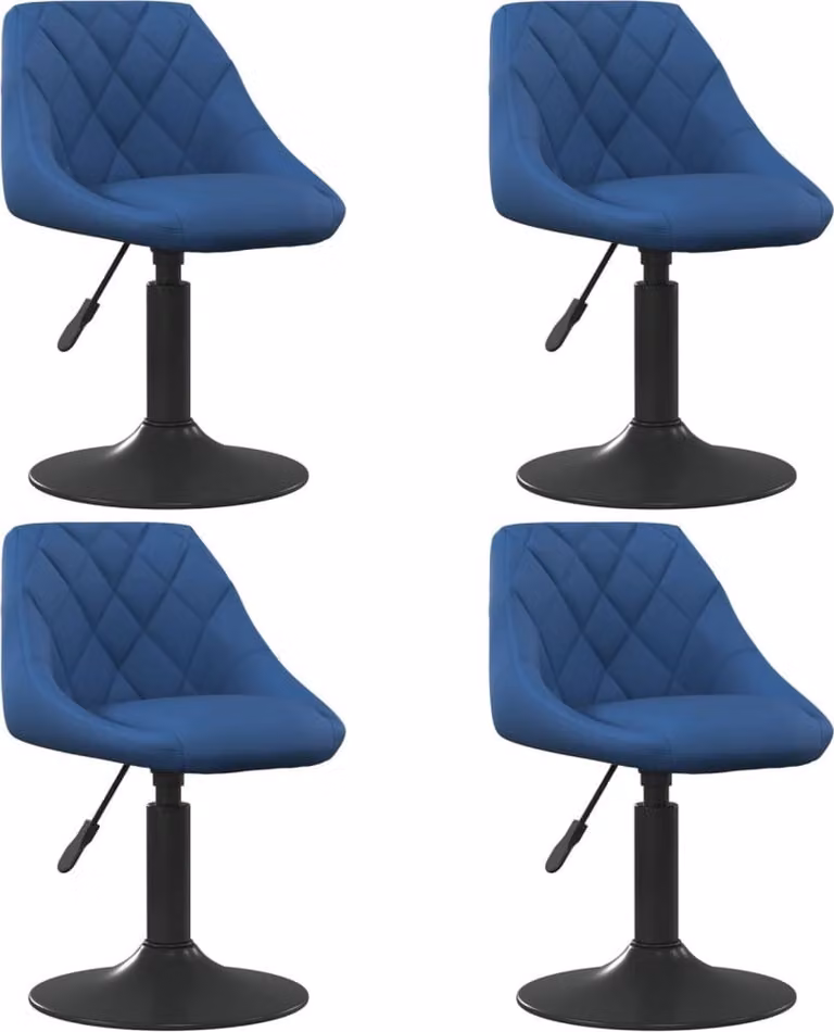 Sedie da Pranzo Girevoli 4 pz Blu in Velluto