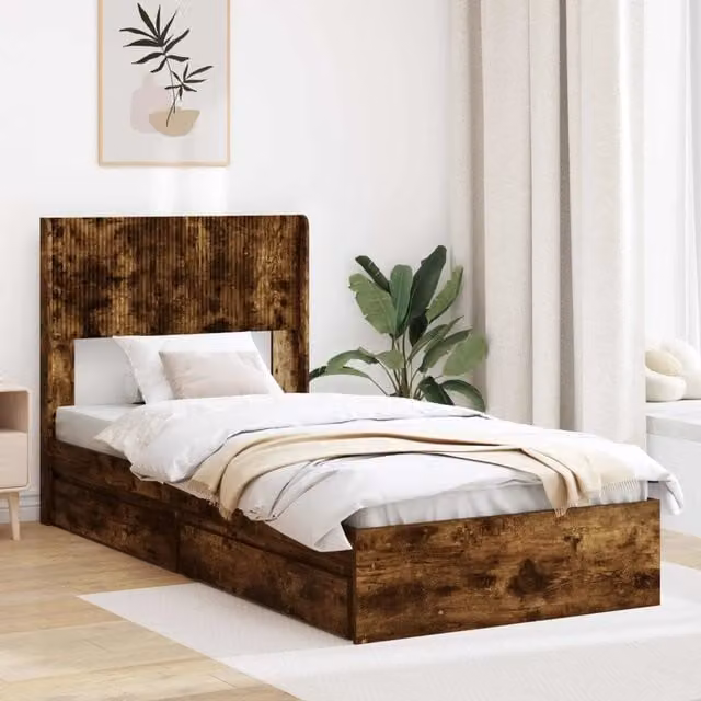 Giroletto con contenitore e testata Rovere Fumo DESIGN IN L/P/H: 140 x 193 x 82 cm – 1
