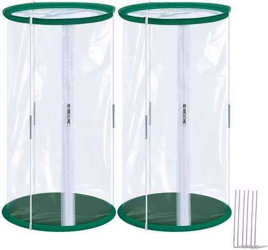 2 tende trasparenti in PVC per l'invernatura delle piante, 55x30 cm - piccola serra - serra per insalata, fiori e colture fungine