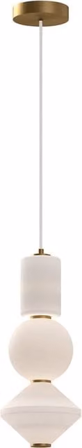 Lampada a sospensione Bijou LED 20W vetro opale oro