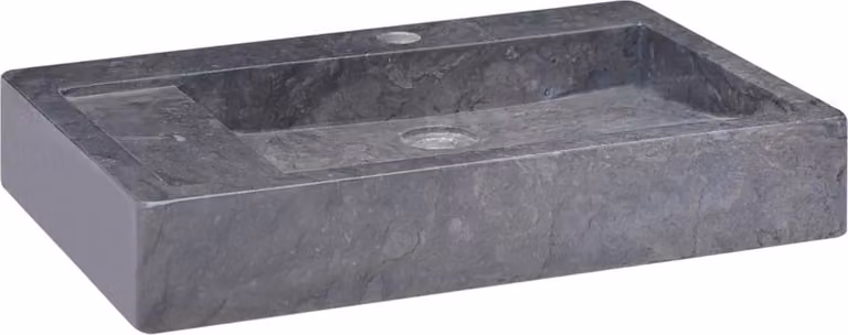 The Living Store Lavabo nero 58x39x10 cm Marmo