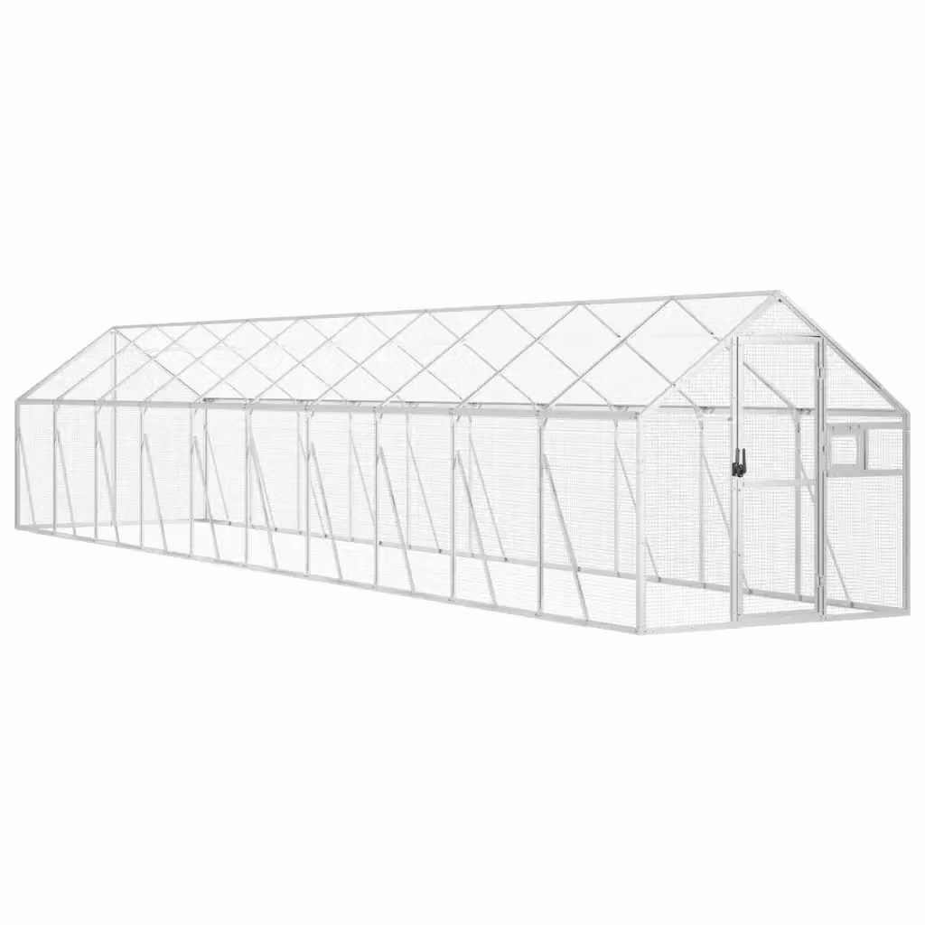 Voliera vidaXL in alluminio color argento L: 179 cm, P: 10 cm, H: 185 cm – 2
