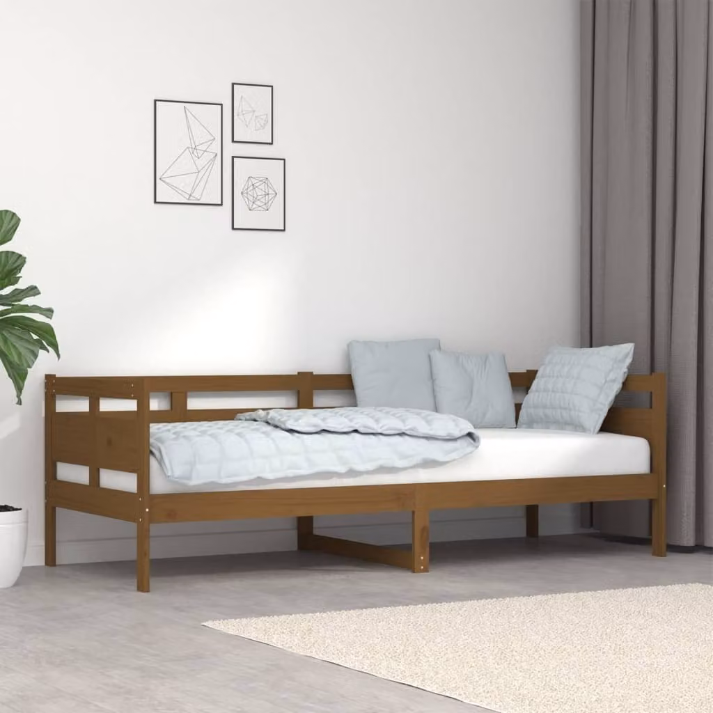 The Living Store Letto da giorno in pino massiccio marrone miele 80x200 cm