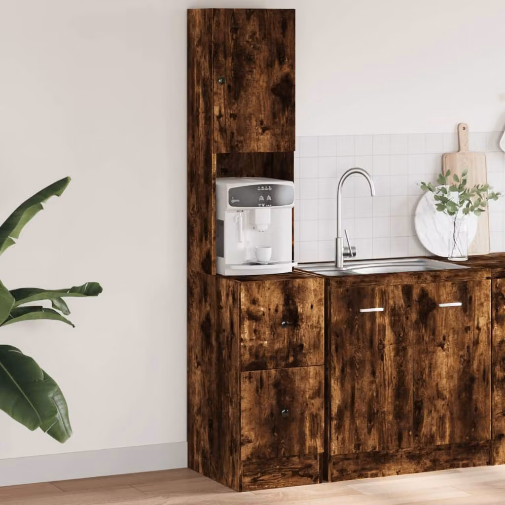 Mobile da cucina moderno vidaXL in legno MDF color rovere marrone L 50 cm, P 35 cm, H 180 cm