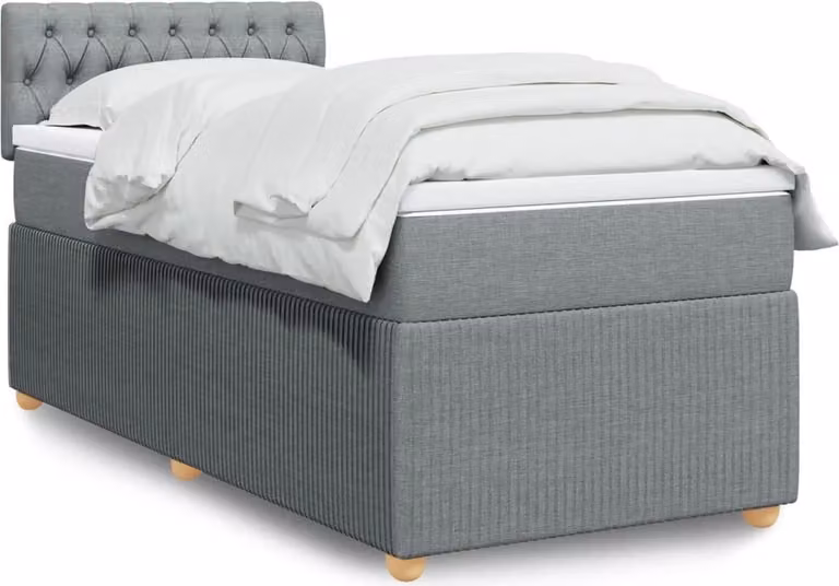 Maison Exclusive - Giroletto a Molle con Materasso Grigio Chiaro 90x190 cm Tessuto
