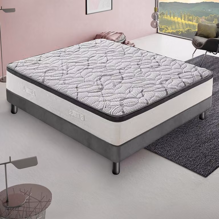 Materasso 150x200 cm, Alto 20 cm, in Schiuma HR, Ortopedico e Indeformabile Rigidità H4, Reversibile Lato Estate/Inverno, 100% Italy