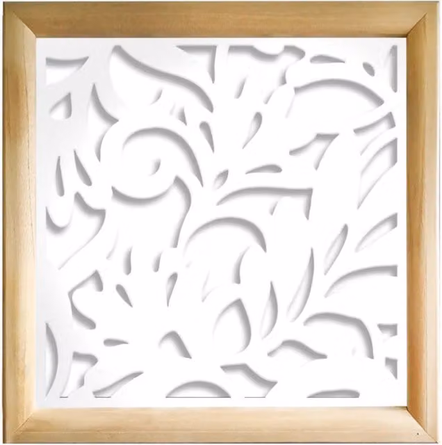 Moduli Decorativi FIORI Signorbit in Legno e PVC, Colore Bianco, L/P: 98 x 98 cm
