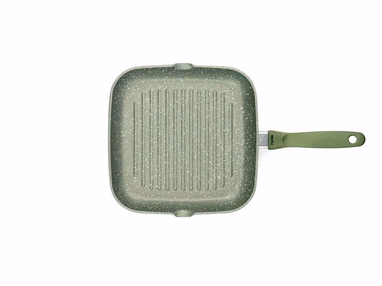 Bistecchiera per induzione con manico bakelite ergonomico effetto soft touch di Risolì, dim.26x26cm