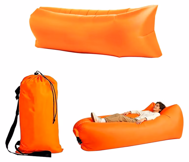 Poltrona gonfiabile, modello singolo, compatta, leggera, ideale per campeggio e spiaggia