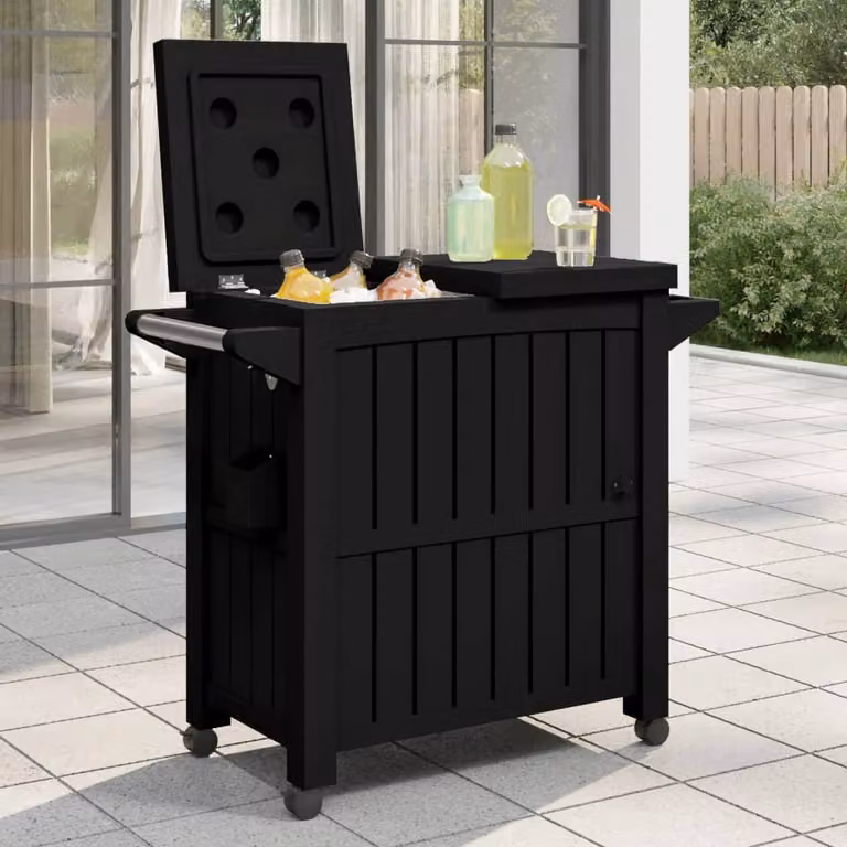 vidaXL Carrello di Servizio 3 in 1 in Polipropilene Nero L/P/H: 86,5 x 102,0 x 46,0 cm
