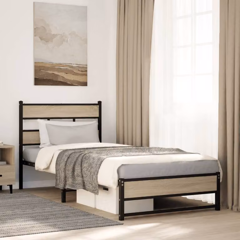 Giroletto in metallo e MDF vidaXL colore marrone L/P: 100 x 200 cm