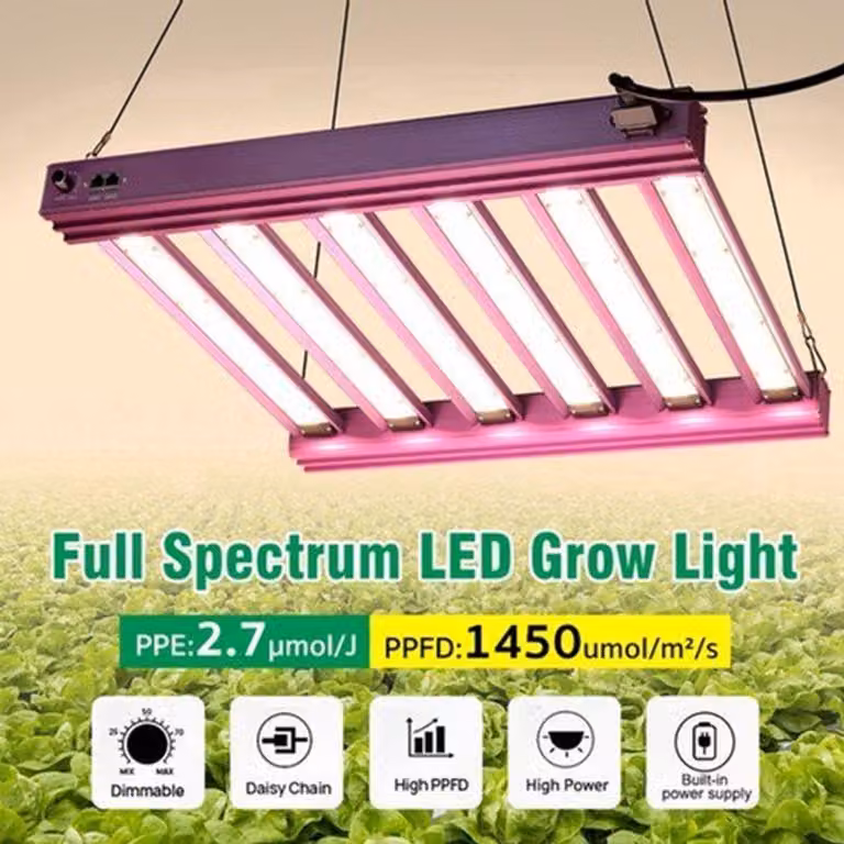 Lampada di coltivazione a LED da 200W - Spettro completo - Alluminio - Per idroponica da interno