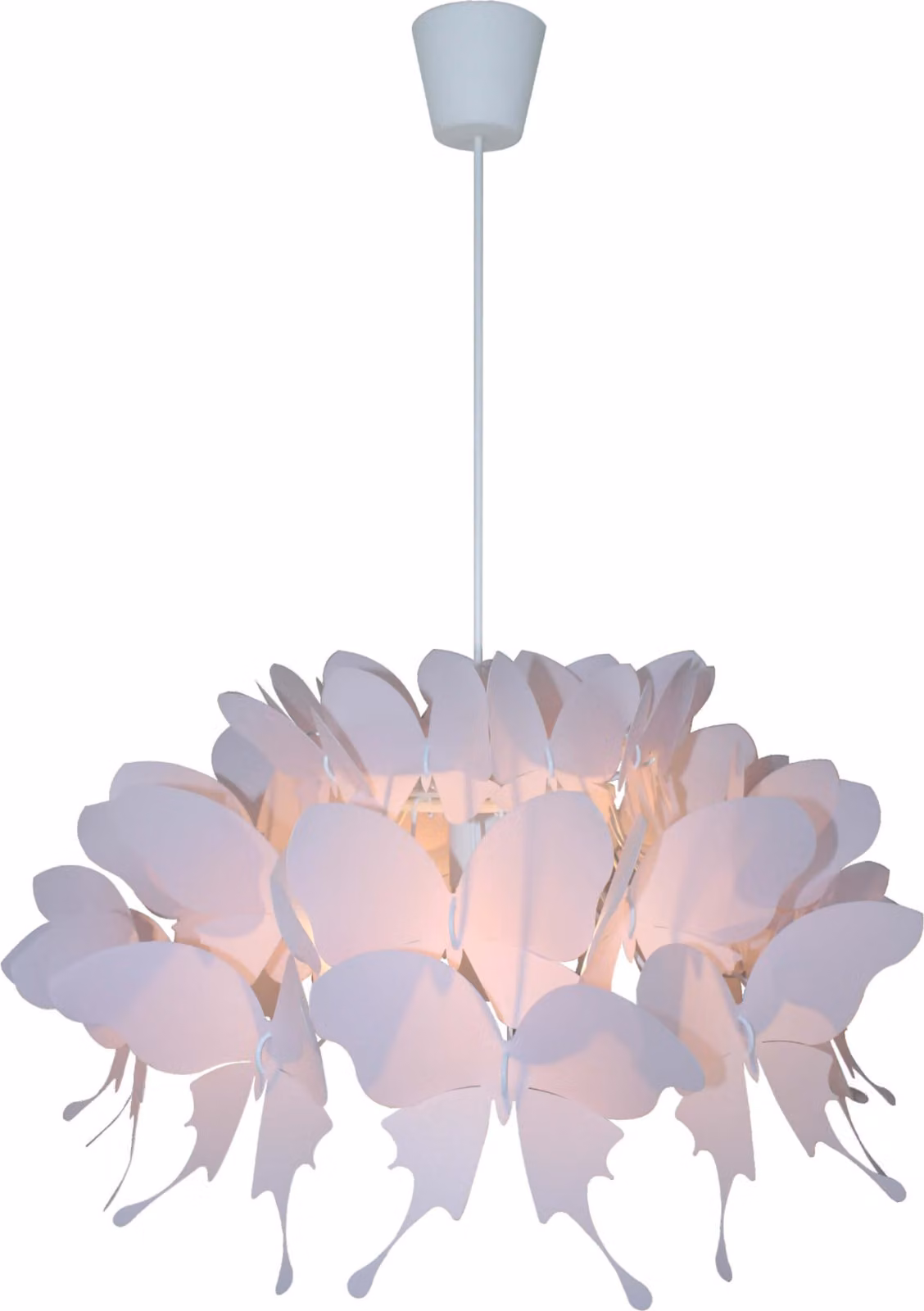 Lampada a sospensione Farfalla rosa e bianca 1xE27x60W in acrilico, dimensioni: 115x50x50 cm, IP20, Light Prestige