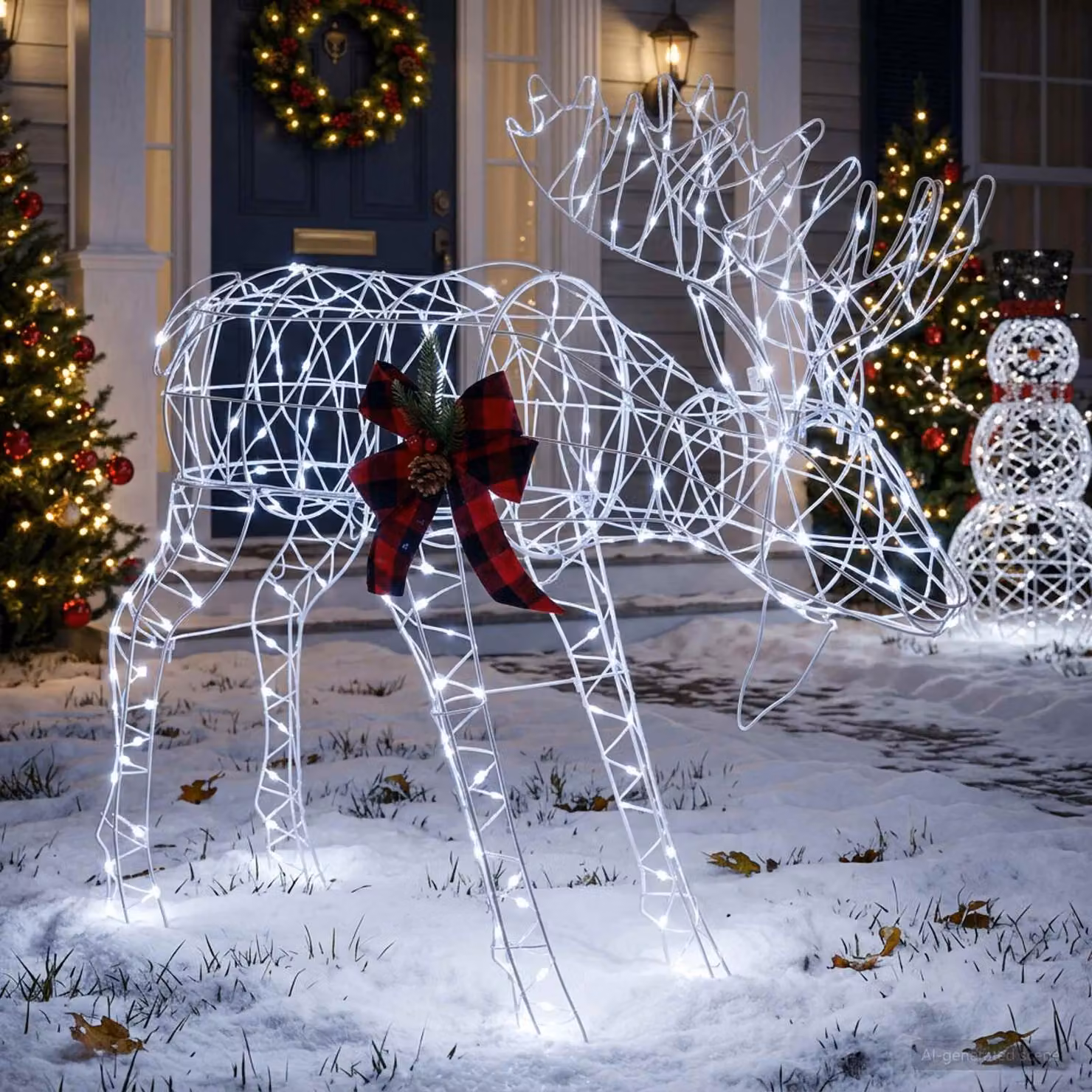vidaXL Decorazione natalizia alce 340 LED Bianco freddo