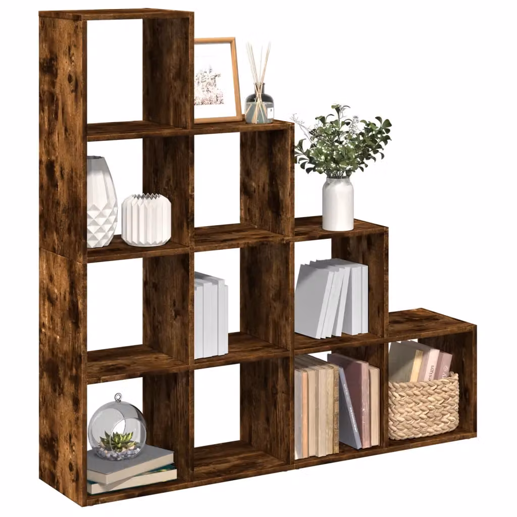 Libreria vidaXL con 4 Ripiani in MDF e Legno, Colore Marrone, L 131,5 cm x P 29 cm x H 131,5 cm