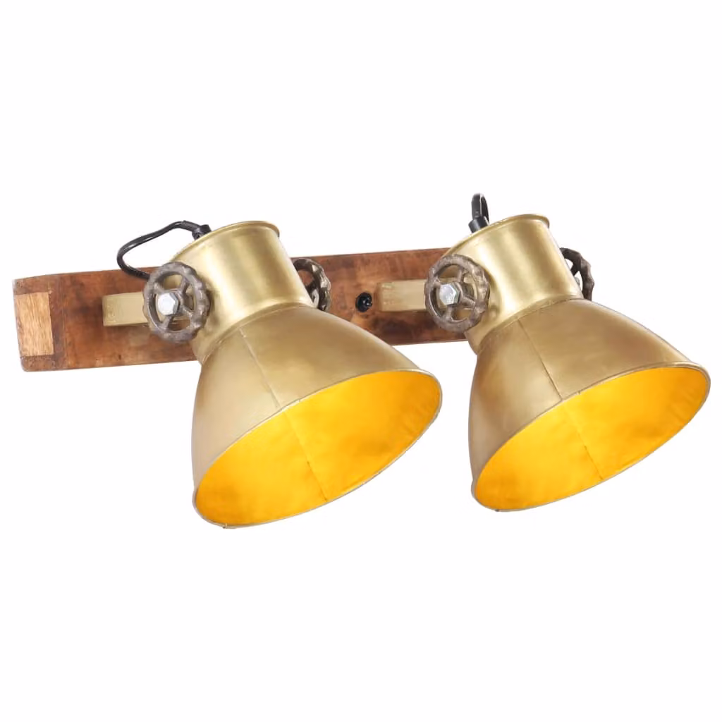 The Living Store Lampada da terra in stile industriale in ottone 45x25 cm E27
