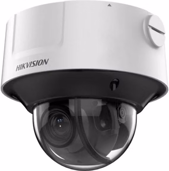 Telecamera di sorveglianza IP Dome Hikvision Darkfighter Acusense con obiettivo varifocale 2.8-12mm, colore bianco