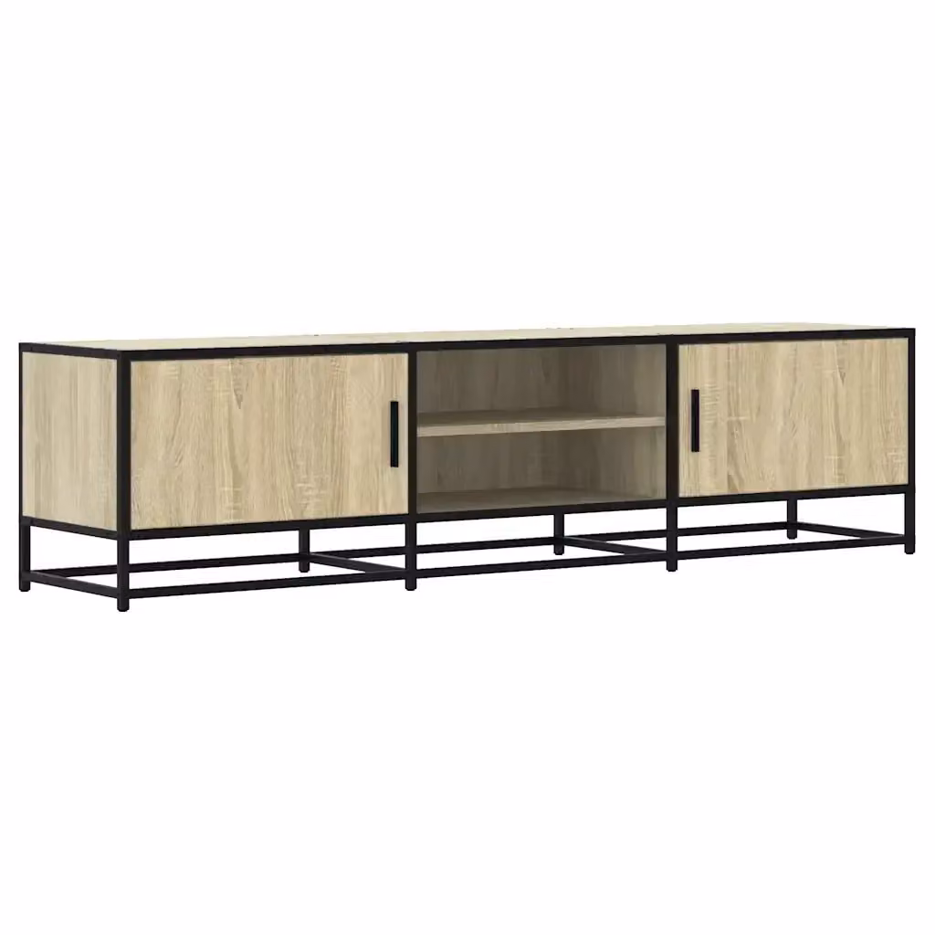 Mobile TV vidaXL in stile industriale beige con legno e metallo L: 160 cm, P: 35 cm, H: 41 cm – 2