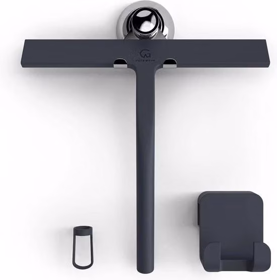 Spazzolino con supporto Wenko nero in acciaio inossidabile e plastica, montaggio a parete, Larghezza: 23 cm