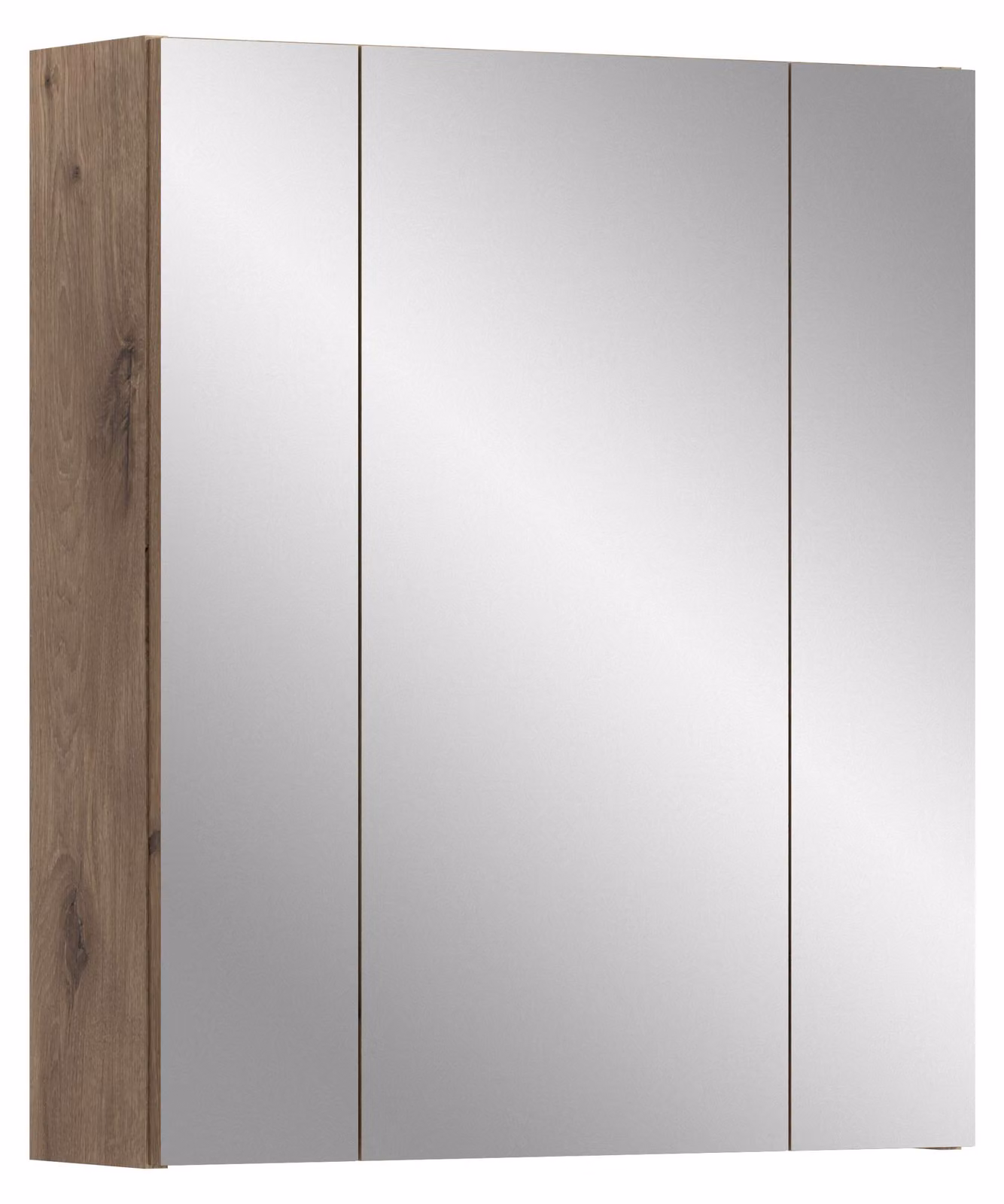 xonox.home Armadio a specchio Ice (L/H/D: 60x70x18 cm) in nero opaco e riproduzione in Rovere Nox