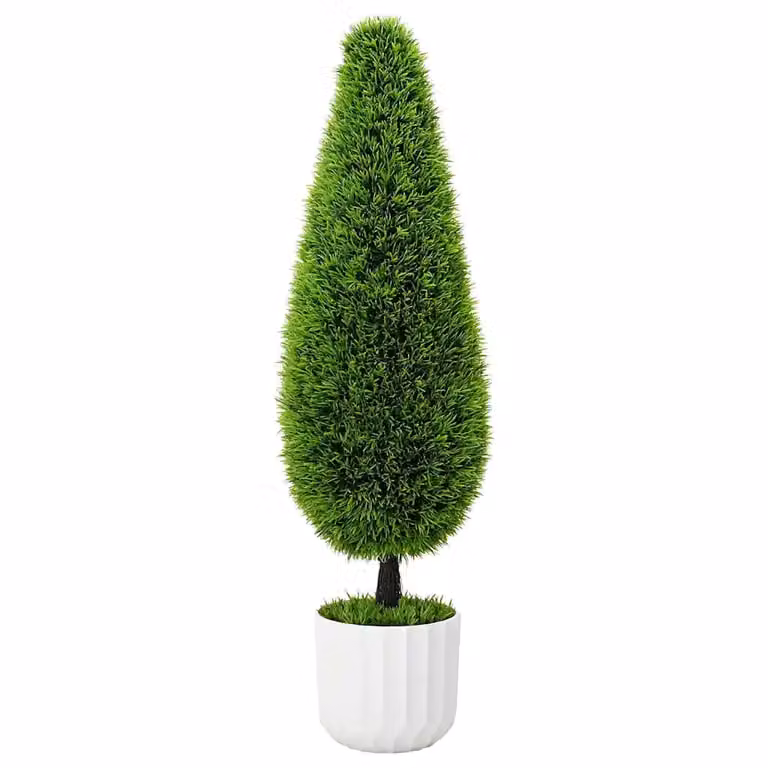 Albero di pino artificiale verde vidaXL in plastica con vaso L/P/H: 24 x 24 x 90 cm