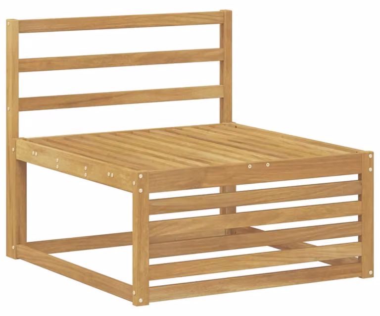 Panca da giardino in legno di acacia, bianca, dimensioni 83 x 79 x 73 cm