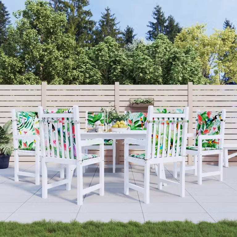 Set di 6 cuscini per sedia vidaXL multicolore in tessuto resistente all'acqua e ai raggi UV con imbottitura in schiuma