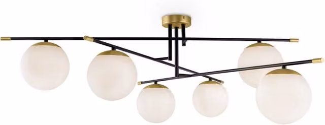 Plafoniera Maytoni Nostalgia ottone 6 luci sfere vetro