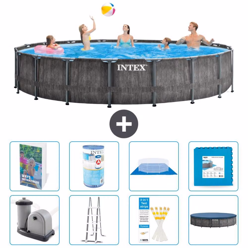 Struttura per piscina a forma di prisma - 549x122 cm - composta da 7 elementi - modello S602