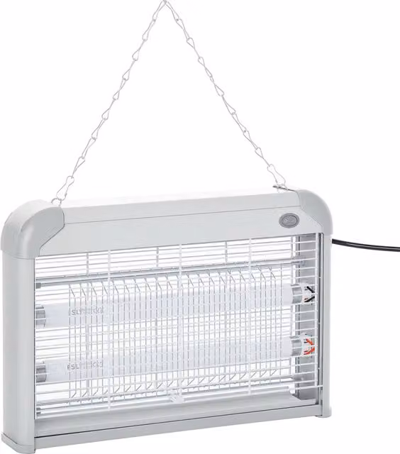 Elettroinsetticida Outsunny con Lampada Antizanzare LED 20W per Interni ed Esterni, Grigio e Bianco