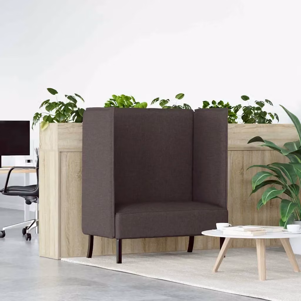 Divano moderno in tessuto marrone per soggiorno e ufficio L: 121 cm, P: 56 cm, H: 109 cm – 2