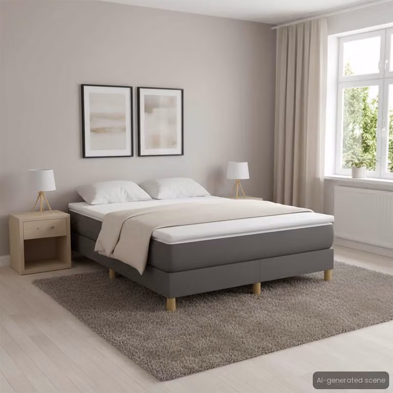 vidaXL Struttura Letto a Rete a Molle in Tessuto Grigio con Doghe Curvate L: 140 cm, P: 200 cm