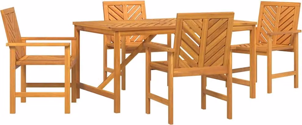 Set da Pranzo per Giardino 5 pcs Marrone