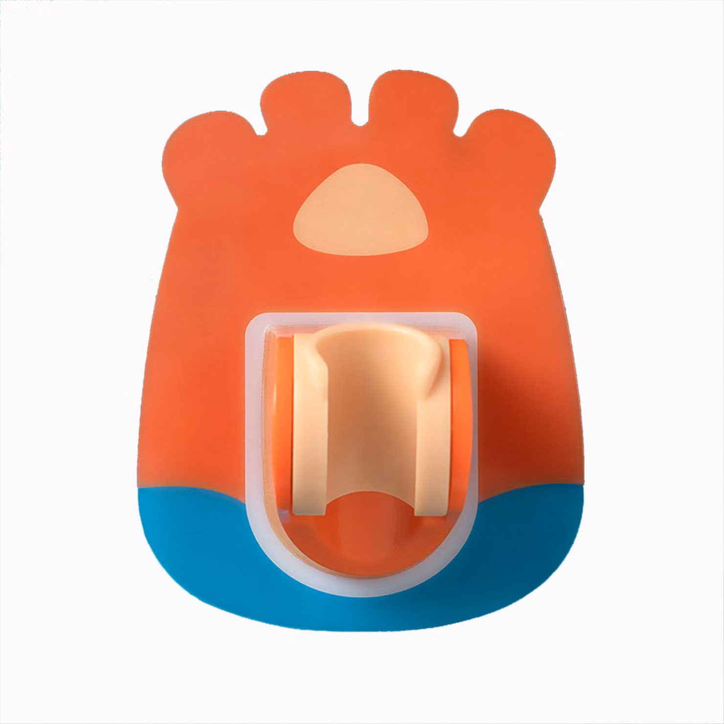 Supporto per soffione doccia per bagno, senza chiodi, senza giunture, impermeabile, base fissa con gancio, arancione