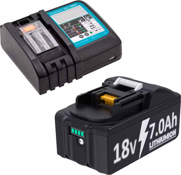 batteria 18V, capacità 7,0Ah, 8,0Ah, caricatore 7,0 Ah, 18V