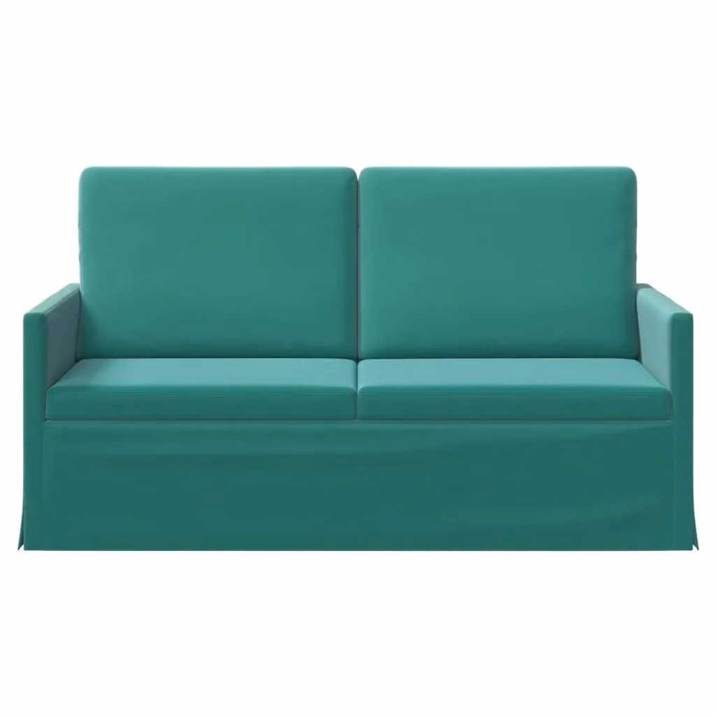 Divano a 2 posti moderno vidaXL in velluto turchese con struttura in metallo L: 150 cm, P: 81 cm, H: 82 cm – 2