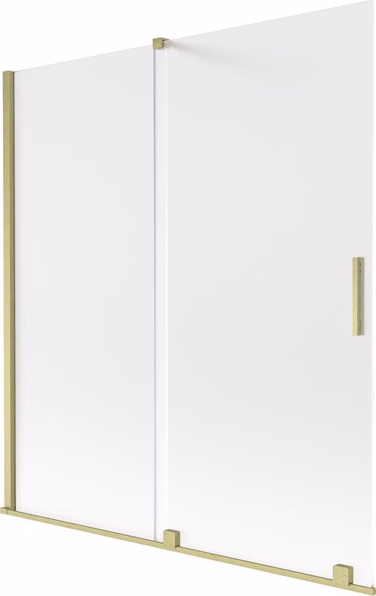 Mexen Velar paratia per vasca da bagno scorrevole a 2 ante 150 x 150 cm, brina, oro spazzolato - 896-150-000-31-55