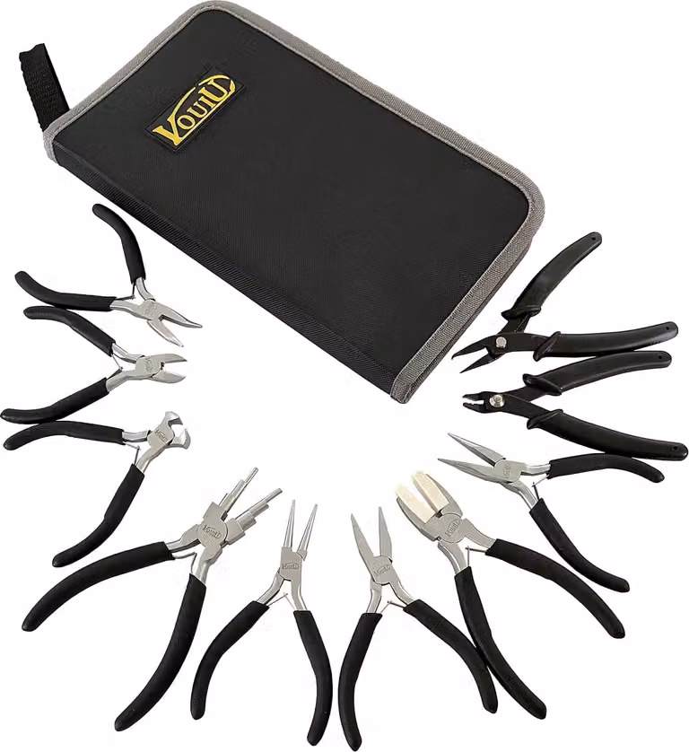 Set di utensili da 10 pezzi, in acciaio, con impugnature antiscivolo, ideale per lavori di bricolage