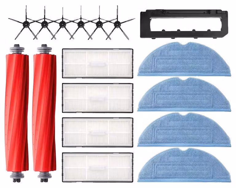 Accessori per robot aspirapolvere, spazzola principale resistente, filtro HEPA efficiente, 17 pezzi