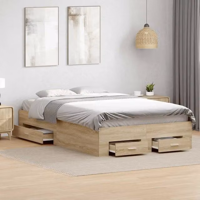 Struttura del letto-Giroletto Marrone 120 x 200 cm Legno multistrato 520076