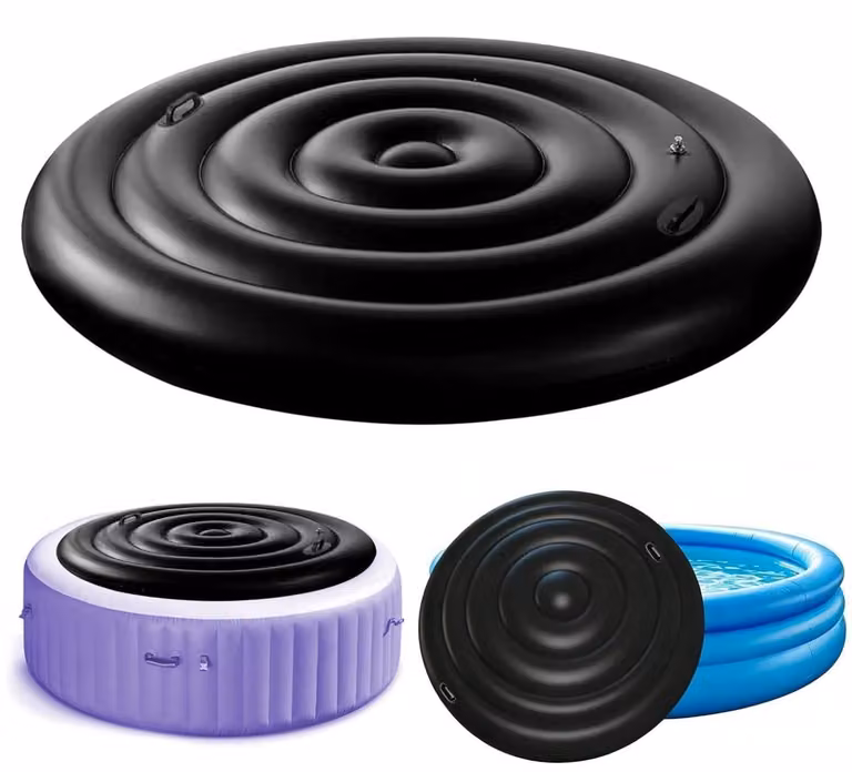 Copertura gonfiabile per vasca idromassaggio, rotonda, diametro 160 cm, colore nero, realizzata in PVC