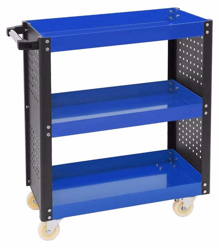 Carrello da officina a 3 piani con freno