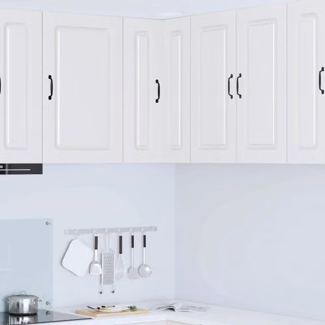 Mobile pensile d'angolo moderno vidaXL bianco con ante a battente in MDF per cucina e soggiorno L/P/H: 57 x 57 x 80 cm