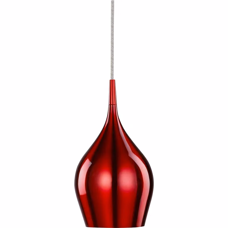 Lampadario Contemporaneo Vibrante Alluminio Rosso 1 LuceE14