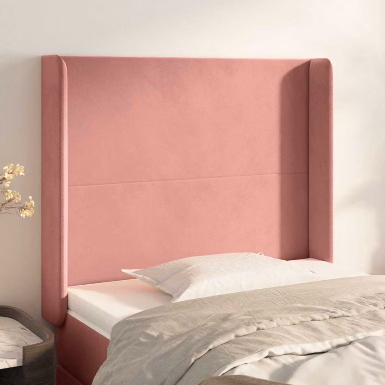 Testiera ad orecchio vidaXL in velluto rosa L: 93 cm, P: 16 cm, H: 118-128 cm