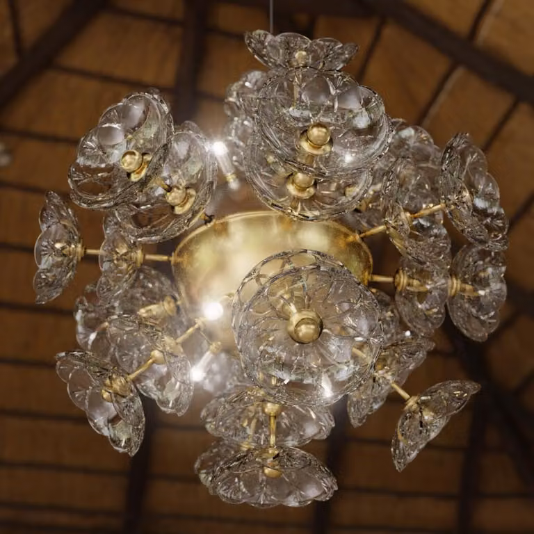 Decken Lampe Hänge Pendel Leuchte Luster Kronleuchter Elite Bohemia Flower